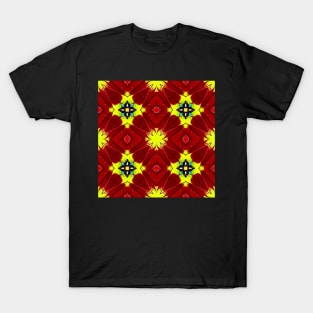 Red Yellow Chrysanthemum Pattern Number 20 T-Shirt